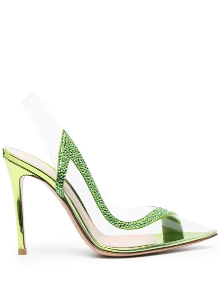 Pantofi cu toc Gianvito Rossi slingback verde