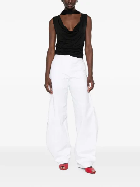 Pantaloni Brandon Maxwell alb
