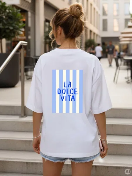 T-shirt oversize z nadrukiem Dstreet biały