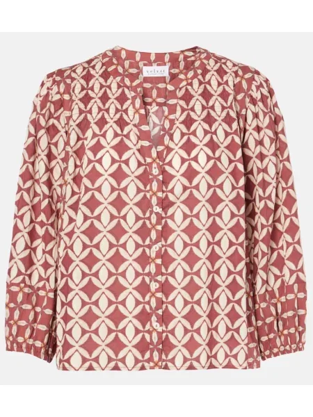 Bluză Velvet de catifea cu imagine roșu