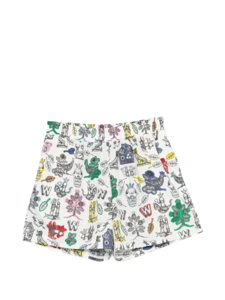 Pantaloni scurți Walter Van Beirendonck cu imagine alb