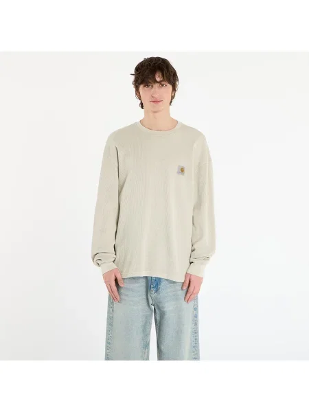 Tricou Carhartt WIP L/S Vista Waffle T-Shirt UNISEX Fleur De Sel Garment Dyed S alb