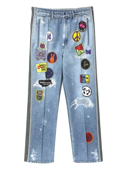 Běžecké džíny Needles modré