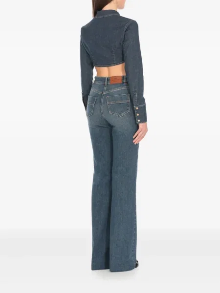 Cropp top Elisabetta Franchi albastru