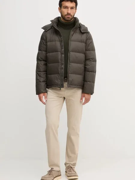 Barbour sweter z wełną z golferm zielony