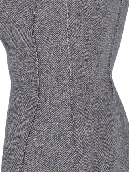 Rochie midi Maison Margiela fără mâneci cu model herringbone gri