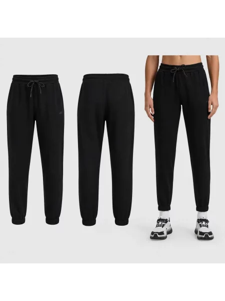 4F SPODNIE DRESOWE JOGGERY SPORTOWE S czarne