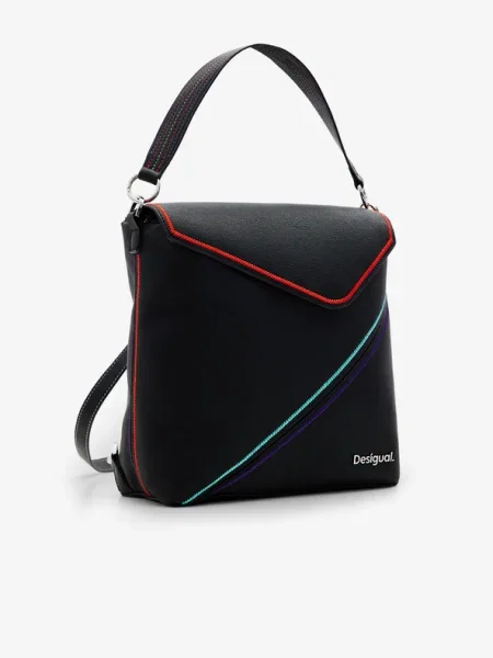 Раница Desigual CLEO BLACK JERSEY малък с апликация черно