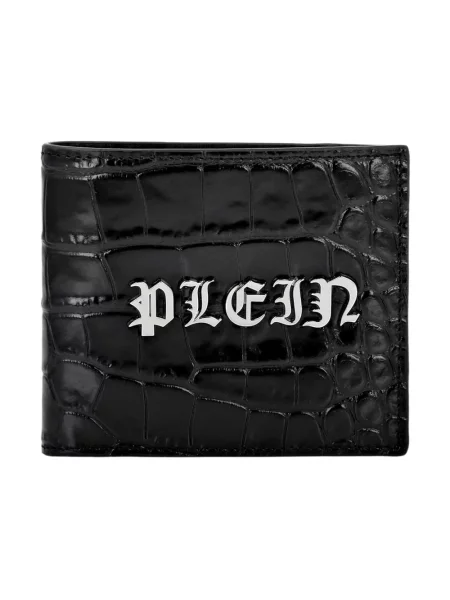 Portfel Philipp Plein skórzany z nadrukiem czarny
