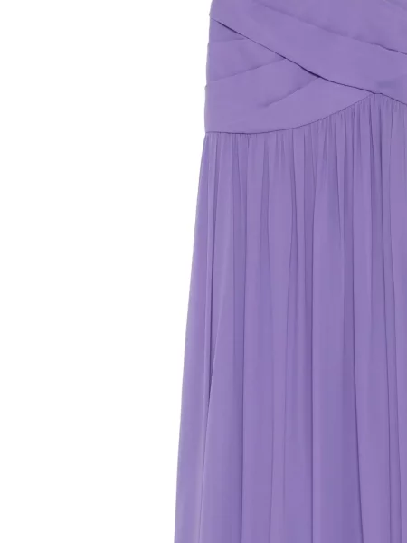 Fustă Elie Saab de mătase drapată violet