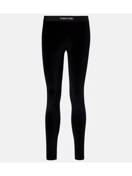 Leggings Tom Ford din velur negru