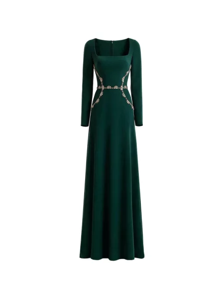 Rochie Gemy Maalouf cu mărgele verde