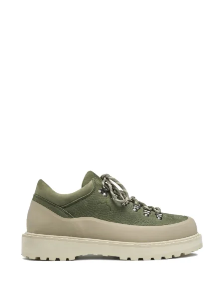 Sneakerși Diemme cu șireturi din piele verde