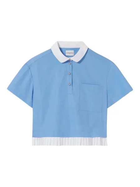 Kołnierzykowy bluzka Claudie Pierlot o krotszym kroju niebieska