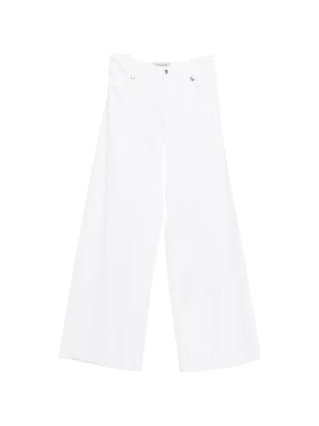 Jeansy Ermanno Firenze w kwiatki białe