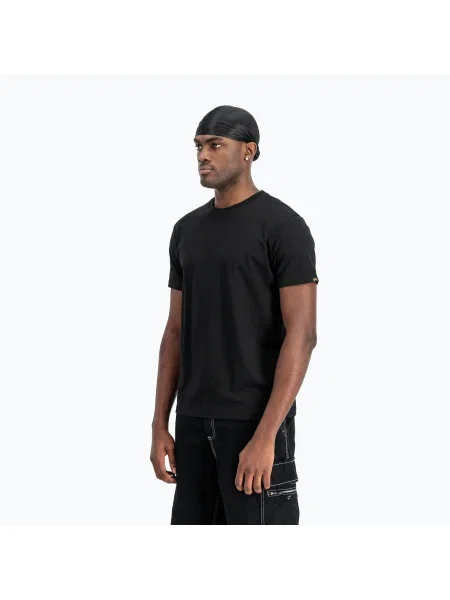 Tricou polo pentru bărbați Alpha Industries Label T Back Print black negru