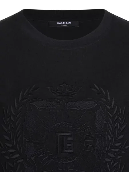 Tricou Balmain cu broderie negru
