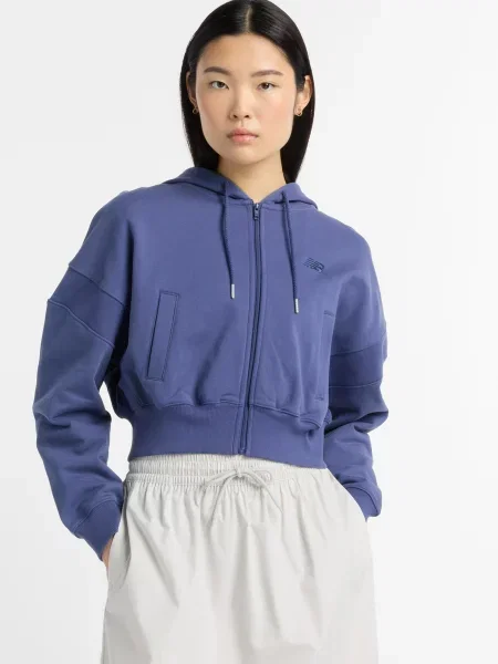 Укорочена спортивна кофта New Balance синя