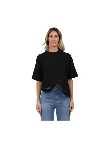 Haftowana koszulka Alpha Studio z półrękawem czarna