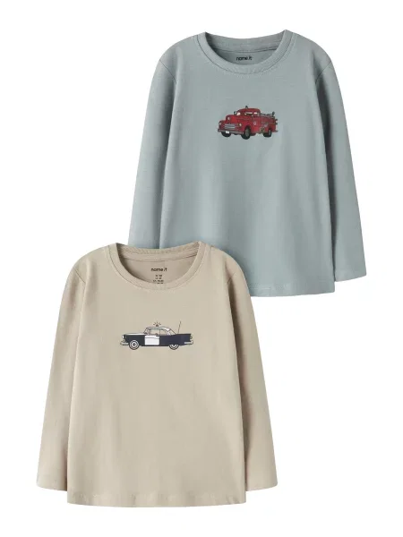 NAME IT Tricou NMMRESEQ / albastru noapte / verde mentă / roşu închis bej