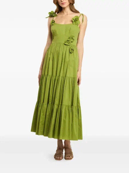 Rochie Cinq A Sept cu model floral cu aplicații verde
