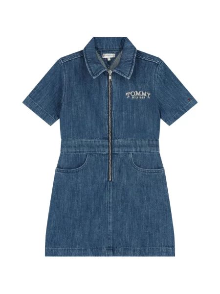 Sukienka jeansowa dziecięca Tommy Hilfiger niebieska