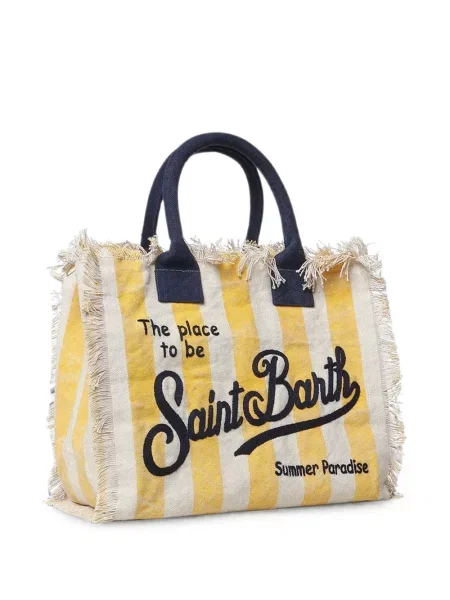 Geantă shopper Mc2 Saint Barth cu dungi alb