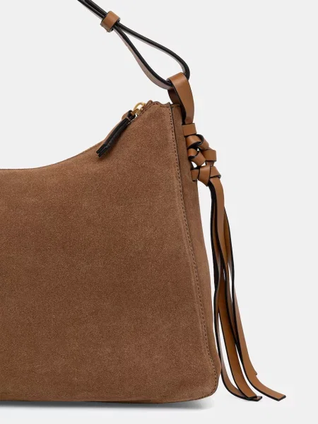 Tommy Hilfiger torebka shopper zamszowa brązowa