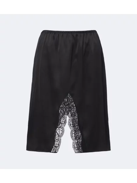Fustă Saint Laurent din satin negru