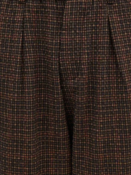 Pantaloni Universal Works în carouri plisate negru