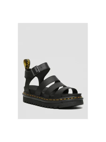 Trampki Dr. Martens skórzane na platformie czarne