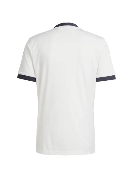Tricou polo Adidas cu dungi alergare cu bretele alb