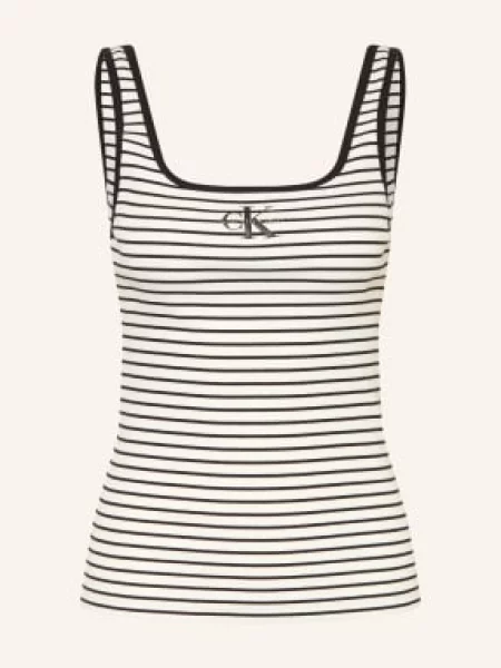 Podkoszulek podkoszulka Calvin Klein Jeans w paski czarna