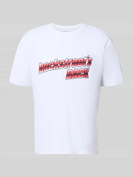 T-shirt z czystej bawełny o kroju regular fit Model Backstreet Boys' Mister Tee biała