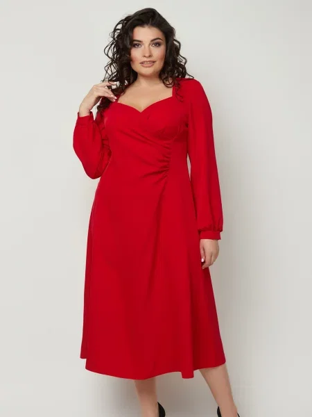 Сукня міді All Posa бавовна/поліестер червоний