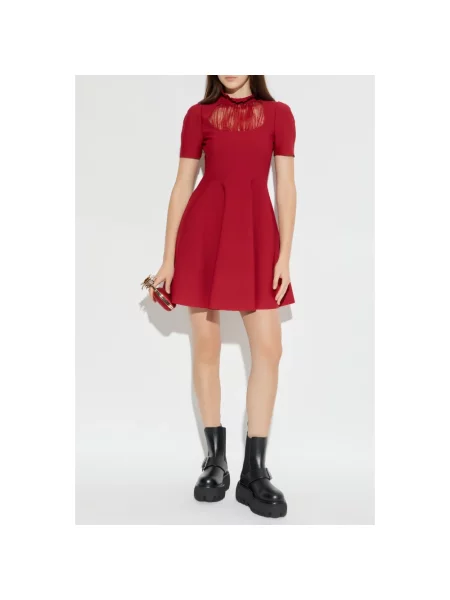 Sukienka Alexander Mcqueen ze stójką czerwona
