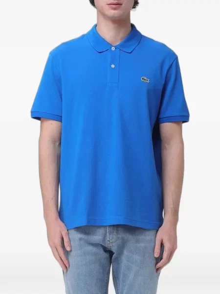 Tricou polo Lacoste cu autograf albastru