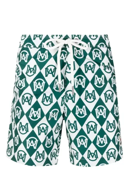 Slip de baie Moncler cu imagine verde
