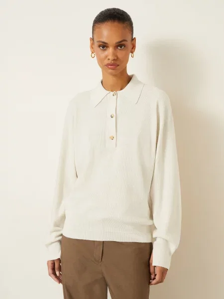 Calvin Klein Collection Hedvábný Svetr Helga bílá