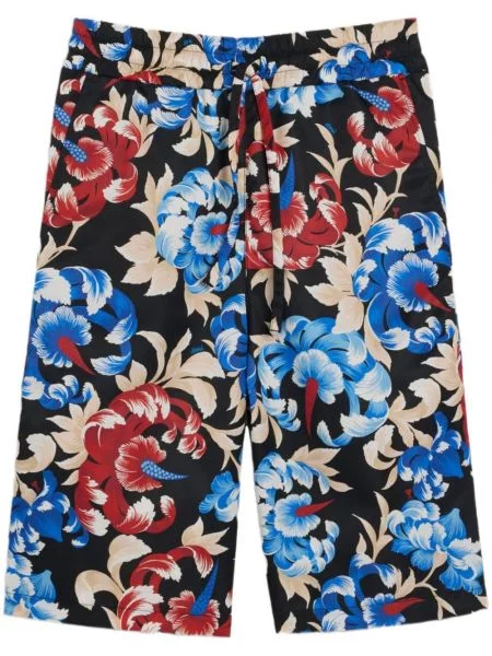 Pantaloni scurți Ami Paris cu model floral cu imagine negru