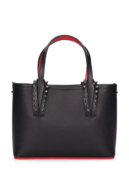 Kožená kožená taška Christian Louboutin čierna