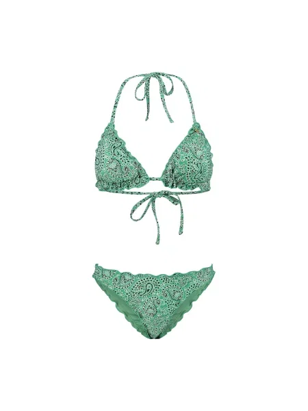 Shiwi Costum de baie două piese Liz verde / negru / murdar alb