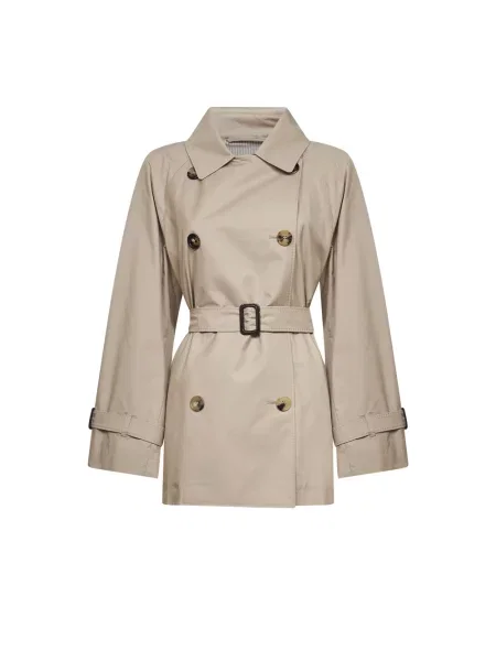 Krótki trencz Max Mara z twillu beżowy