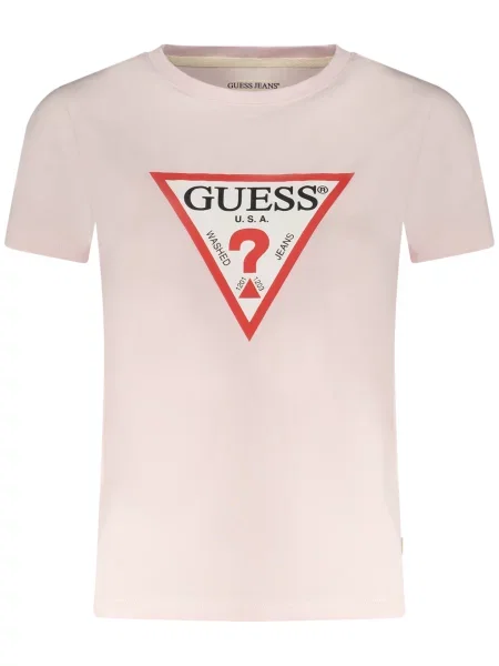 Tricou Guess Jeans scurt roz