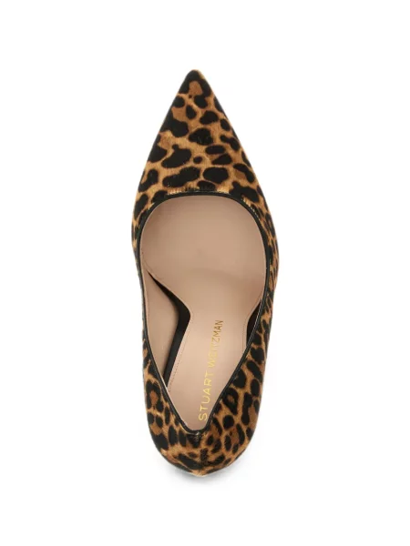 Pantofi cu toc Stuart Weitzman cu imagine cu model leopard maro