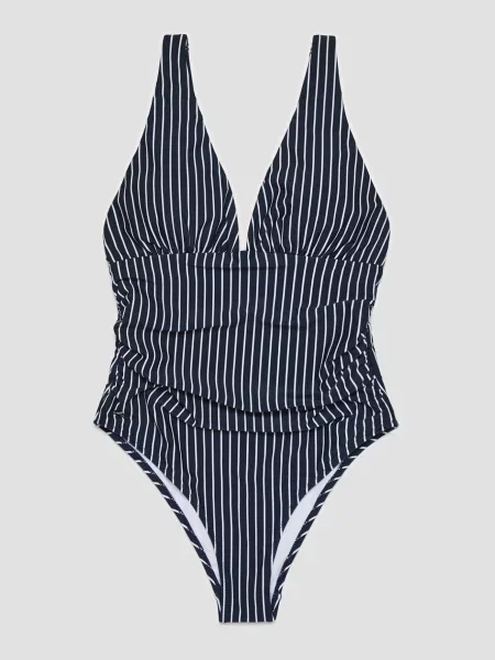 Costum de baie Marisse cu dungi negru