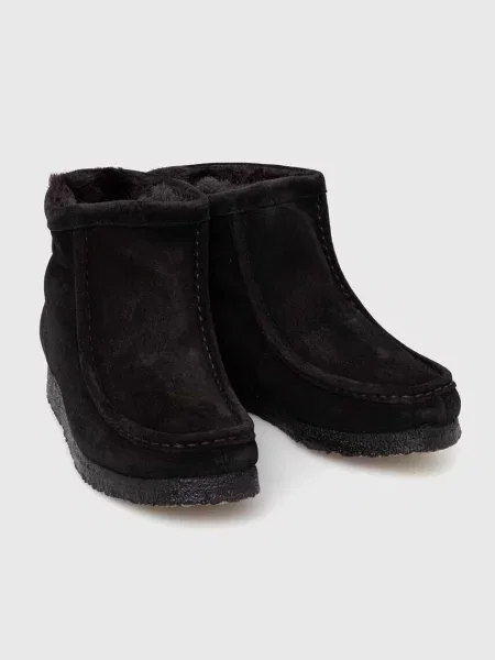 Σουέτ μπότες Clarks Wallabee Hi γυναικείες μαύρο