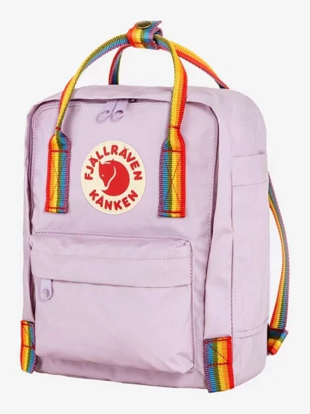 Fjallraven rucsac Kanken Rainbow Mini mic cu imprimeu violet