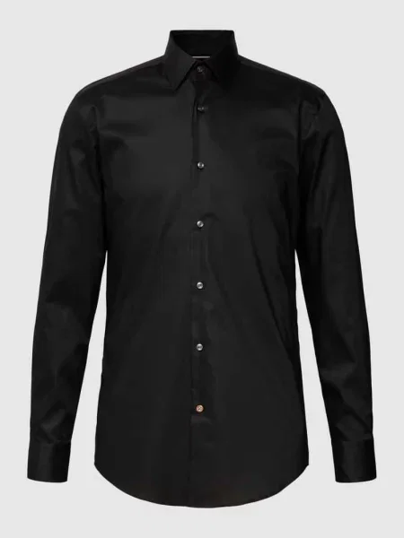 Koszula biznesowa o kroju slim fit z kołnierzykiem typu kent model ‘Hank Kent’ Boss czarna