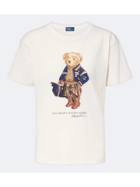 Tricou polo Polo Ralph Lauren din jerseu alb